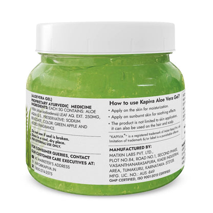 Kapiva Pure Aloe Vera Skin Gel For Face & Hair | Hydrating, Moisturizing, Soothing Skin | Multipurpose Gel
