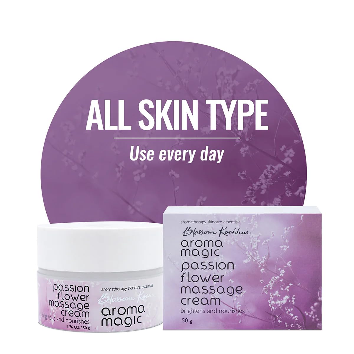 Aroma Magic Passion Flower Massage Cream| with PRO vitamin B5 |Brightens and nourishes the skin |Avocado oil, apple & lime extracts, wild olive butter| All Skin Type ? 200g