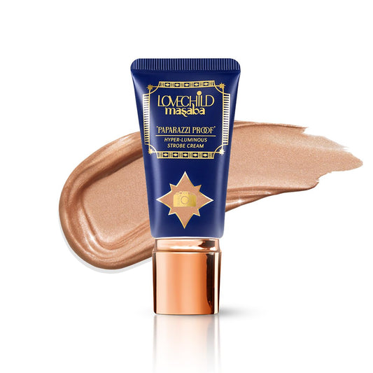 Lovechild Masaba All Strobe Cream- Bronze (Dazzle Drip), Hyper-Luminous Glow, Enriched With Hyaluronic Acid, Ceramides & Niacinamide, Moisturizing, Skin Brightening & Glowing Makeup Base,Medium 30 G