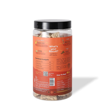 Applod Chicken Liver with Quinoa Dog Biscuits for Puppies & Adult Dogs | Oven-Baked Crunchy Dog Treats Made with Real Ingredients | Healthy Training & Reward Snacks | 420g