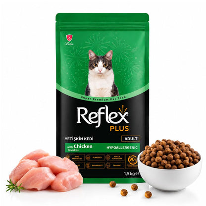 Reflex Plus Adult Dry Cat Food with Chicken, Complete & Balanced Nutrition for Adult Cats, Supports Immunity, Digestion, Healthy Skin & Coat (400g)