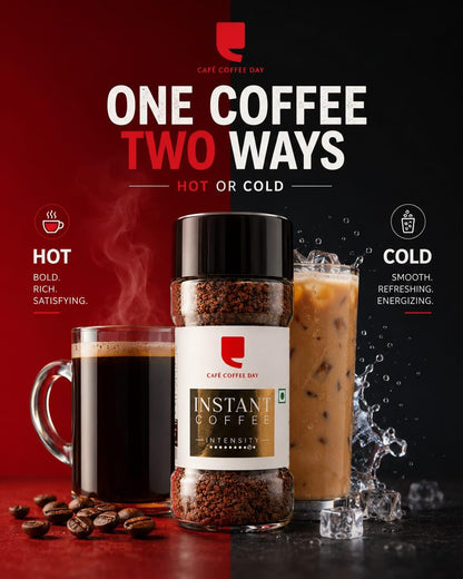 Cafe Coffee Day Strong Instant Coffee | Strong Blend | Dark Roasted To Perfection | Intense, Bold And Strong Flavour | Have It With Milk Or Without | Cold & Hot | Rich Aroma | Perfect for Espresso, Cappuccino, and Black Coffee Lovers