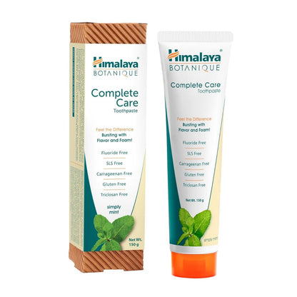 Himalaya Botanique Complete Care Toothpaste 150g, Mint | Protects teeth from Germs & Plaque, Freshens Breath | Fluoride & SLS Free | Clean & Herbal Formulation