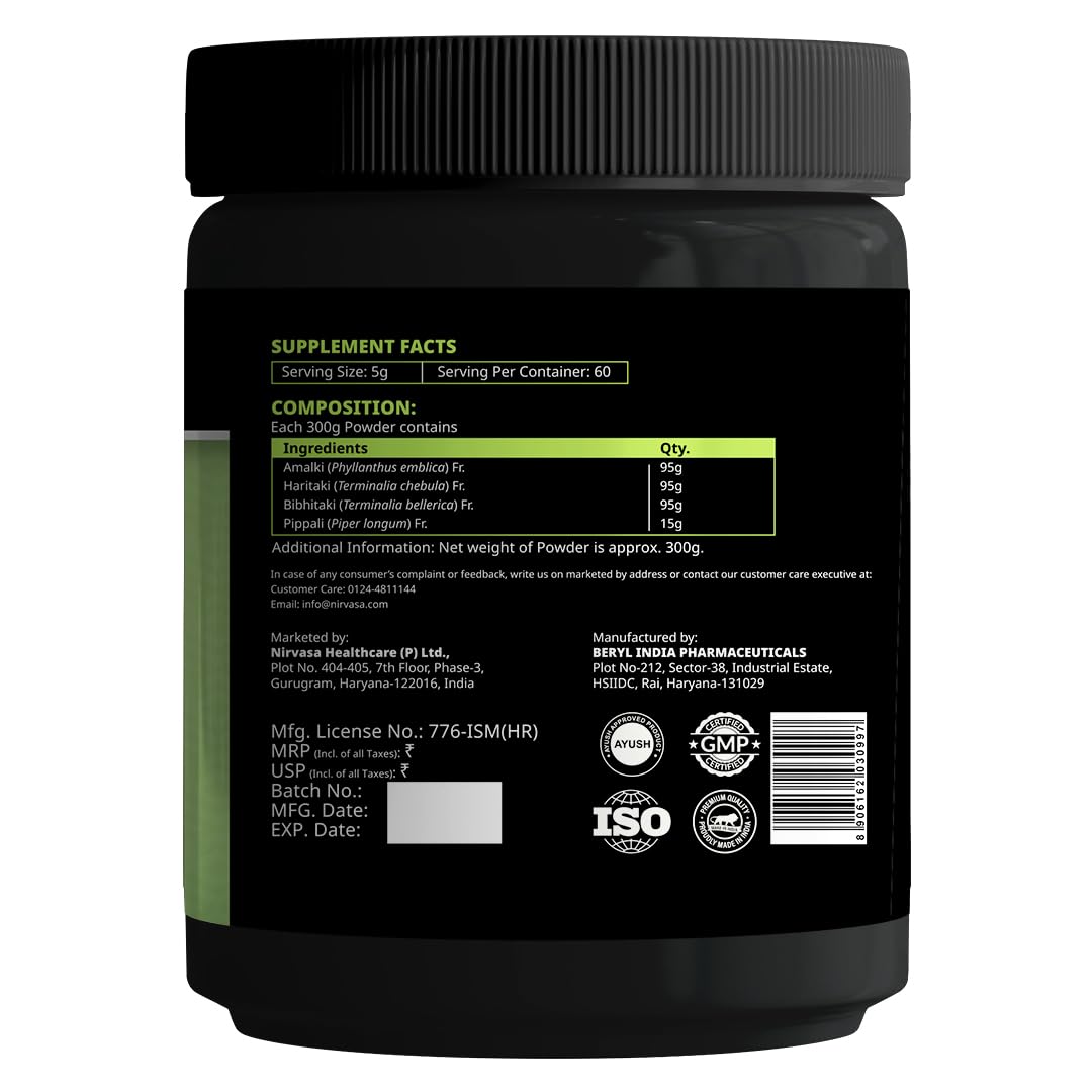 Nirvasa Staylean GutREVIVE Herbal Powder (300g) | Ayurvedic Gut Support & Detox Formula | Boosts Digestion, Metabolism & Weight Management | Enriched With Amla, Harad, Baheda & Pippali