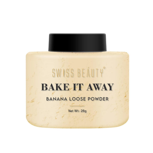 SWISS BEAUTY Bake It Away Makeup Natural Loose Powder | Lightweight Setting Powder | Loose Compact Powder For All Skin Types | Shade 01 Banana, 28g