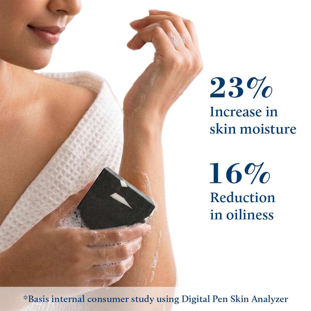 Blue Nectar Potash & Charcoal Soap Bar | Deep Cleansing Bath Soap for Tan Removal & Oil Control for Men & Women | Activated Charcoal with Ayurvedic Herbs for Skin Brightening (150 g)