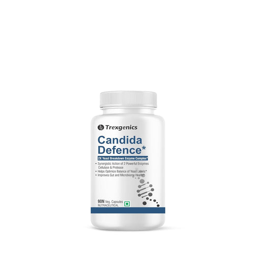 Trexenetics Candida Defence supplement bottle on a white background