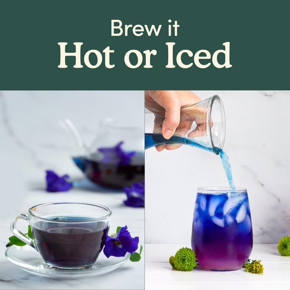 VAHDAM Butterfly Pea Flower Loose Leaf Tea | 50g Pure Dried Butterfly Flower | Color-Changing Blue Butterfly Tea, Caffeine-Free Antioxidant Herbal Infusion | For Mocktails & Cooking