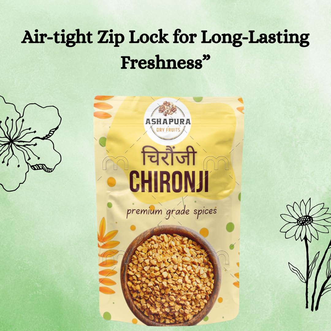 Ashapura Chironji From Soil to Soul - Charoli Seeds - 200g I Raw Charoli I Enjoy the taste of Pure Products I Chemical & Pesticide Free I Best Organic SUPERFOODS I Best Organic Chironji Seeds