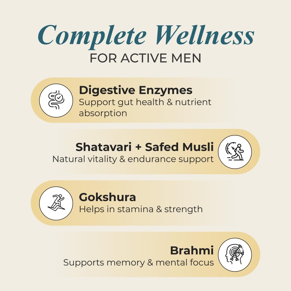 Nutrela Men Superfoods With Whey Protein Powder - 400g, Vanilla Flavor | Everyday Fitness with Biofermented Multivitamins & Whey Protein to support in Bone & Joints Health , Muscle , Heart , Hair & Nails , Ednergy Booster and Mood Stabilizer