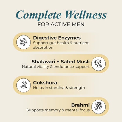 Nutrela Men Superfoods With Whey Protein Powder - 400g, Vanilla Flavor | Everyday Fitness with Biofermented Multivitamins & Whey Protein to support in Bone & Joints Health , Muscle , Heart , Hair & Nails , Ednergy Booster and Mood Stabilizer