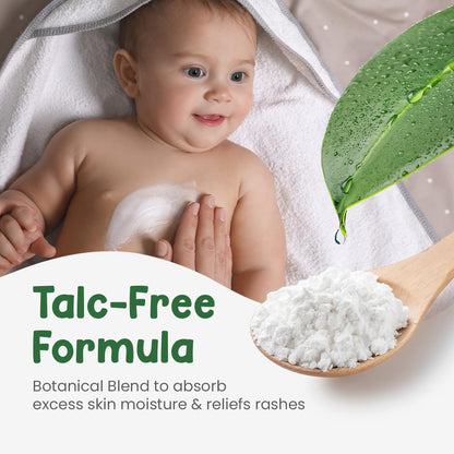 Mother Sparsh Plant Powered Dusting Powder For Babies - 330g | Talc Free Baby Powder With Corn Starch & Oat Powder