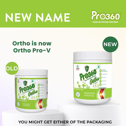 Pro360 Ortho Pro-V 250g Protein Powder for Bone and Joint Health | Supplement for Orthopedic Care with Natural Herbal Extracts | No added Sugar – Vanilla (Pack of 1)