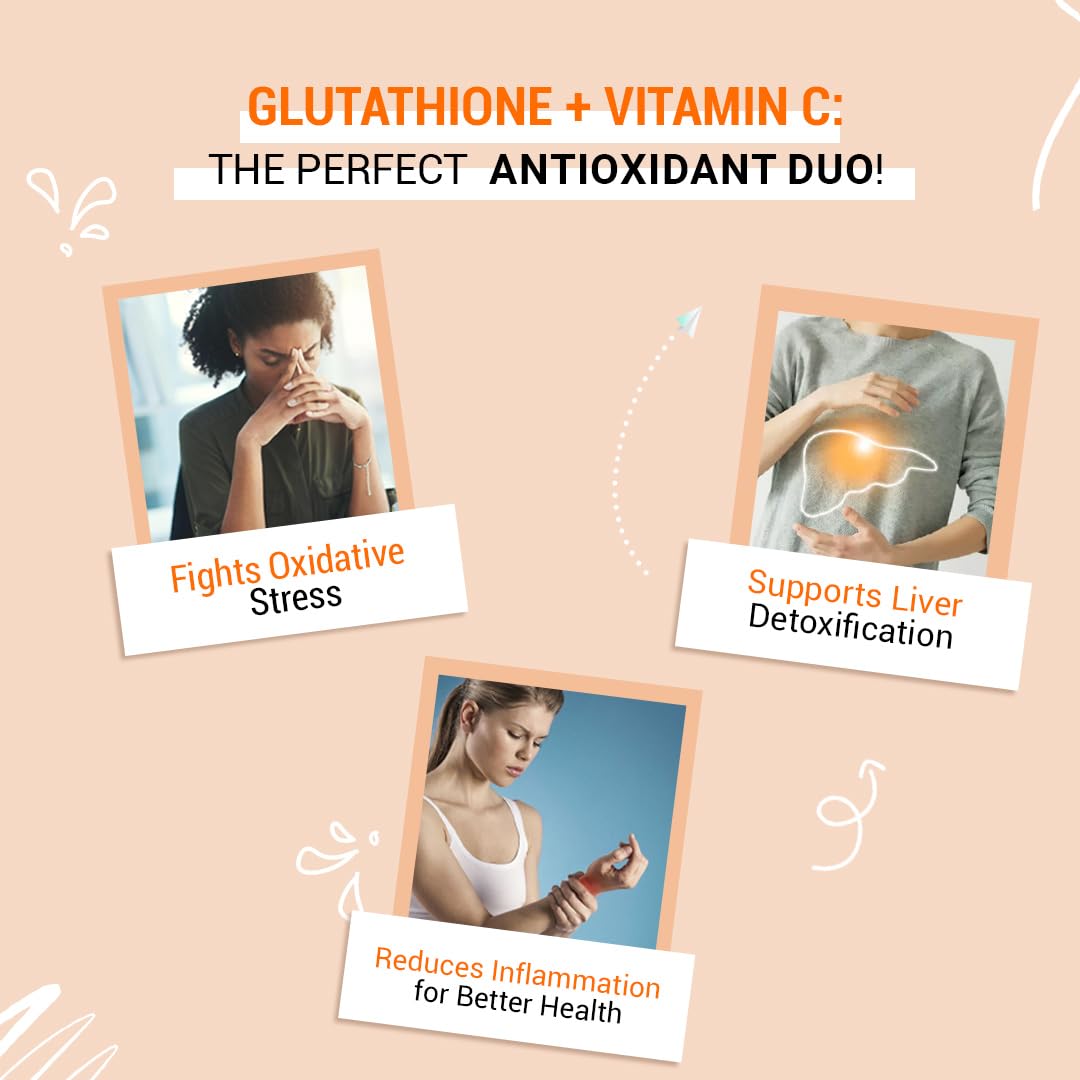 CUREFOREVER Glutathione Effervescent Tablets, 20 Tablets with Vitamin C, Liposomal Glutathione 500mg for Antioxidant Support, Skin Glow & Radiance Support, Detox Support