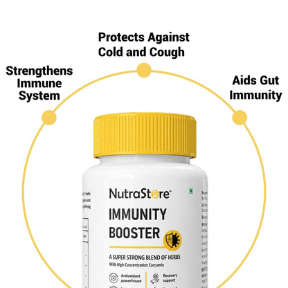 NutraStore Immunity Booster for Men & Women | Curcumin, Natural Vitamin C, Piperine | 60 Capsules | All Natural Ingredients