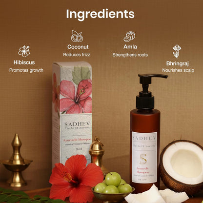 Sadhev Hibiscus Organic Natural Hair Shampoo With Goodness Of Coconut And Hibiscus, For Hairfall Control