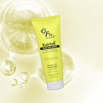 Fixderma Kairfoll Rosemary Oil Crown Guard Shampoo For Hair Growth & Hijab,Turbaned Hair & Wigs | Hair Patches & Toupee | Shampoo For Women & Men | Sulphate And Paraben Free - 200 Ml