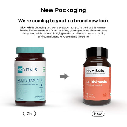 HealthKart hk vitals Multivitamin | For Men and Women | With Zinc, Vitamin C, Vitamin D3, Multiminerals & Ginseng Extract
