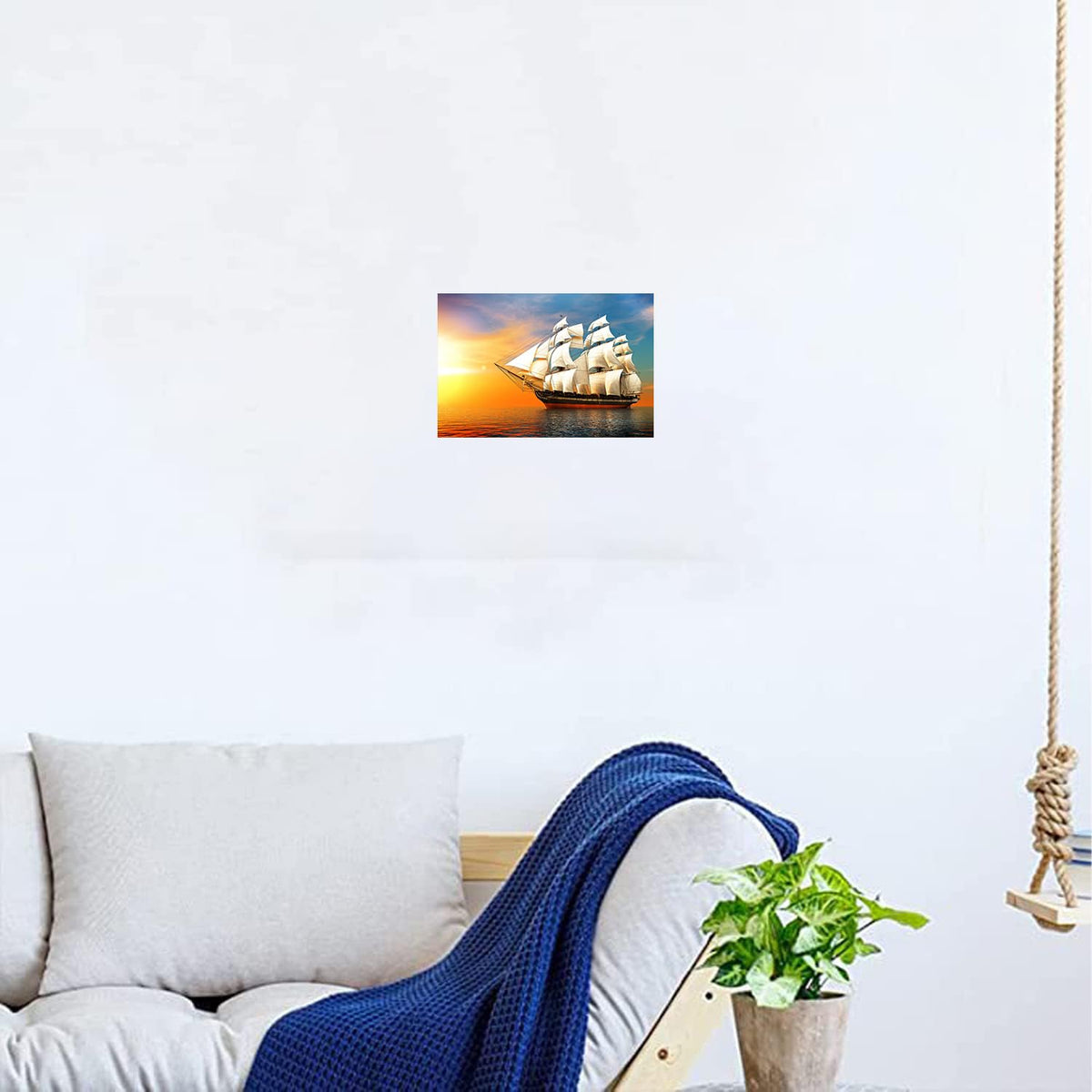 Ship Paintings for Living room, Ship Poster Big Size with Sparkle Coated Lamination - 3189 (Self Adhesive) 18x24 Inch
