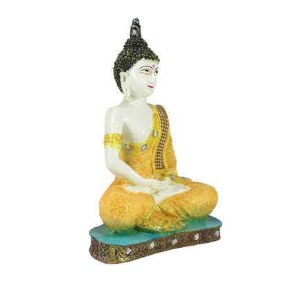 Orange Buddha Decorative Showpiece - 24 cm