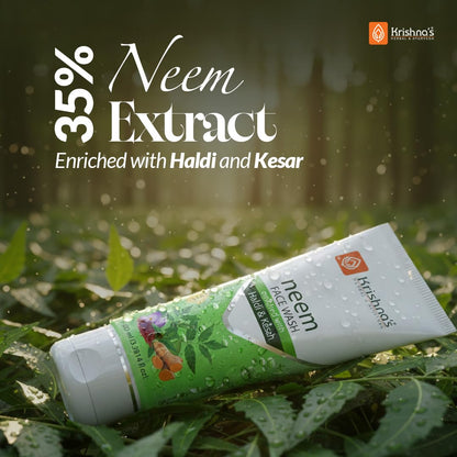 Krishna's Neem Face Wash - 100 ml | Ayurvedic expert for Acne & Pimples | Goodness of Neem, Turmeric & Saffron