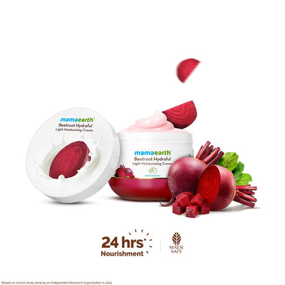 Mamaearth Beetroot Hydraful Light Moisturizing Cream with Beetroot & Hyaluronic Acid | For Hydrated Pink Glow | For Face, Hand & Body | 24-H Moisturization | Quick Absorbing | Non-Greasy | Soft Moisturizer | 200 g