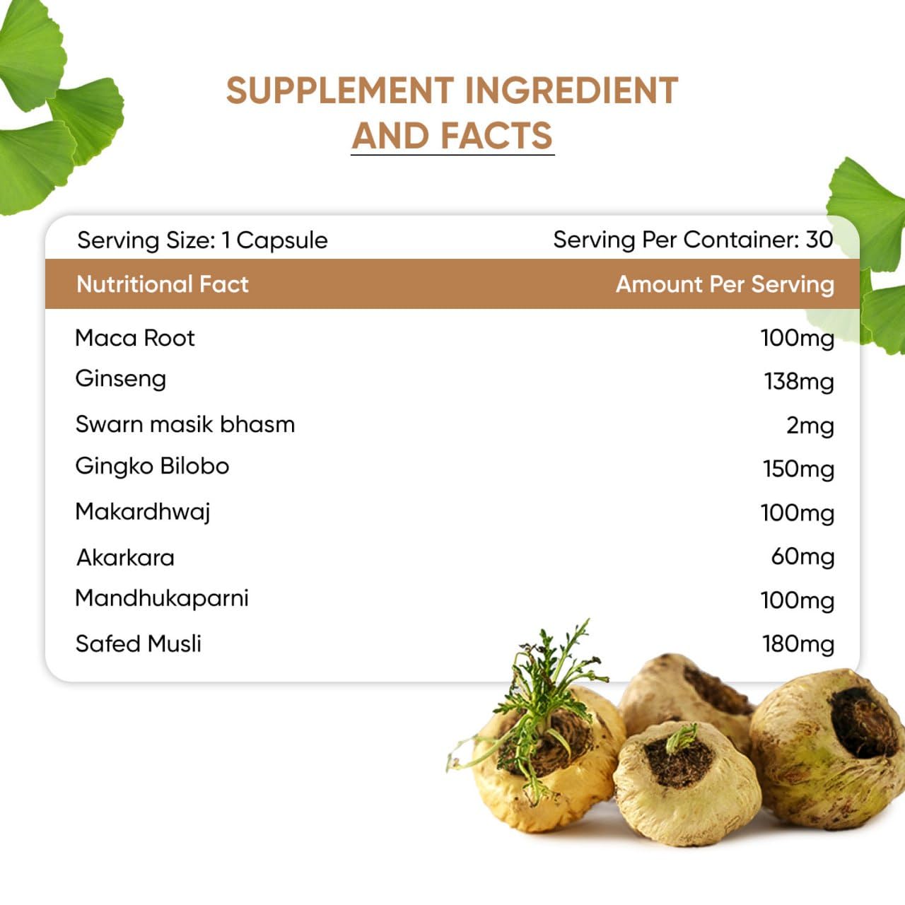 Herbal Max Strong Maxx Maca Root Capsules – 800 mg | 30 Vegetarian Capsules | Natural Energy & Vitality Booster | Ayurvedic Supplement for Men & Women