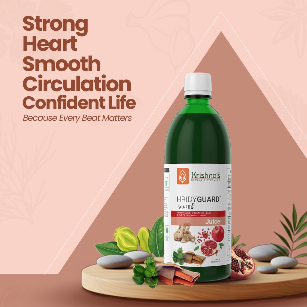 Krishna's Hridyguard Juice – Enriched With 11 herbs - Herbal Extract Drink for Daily Wellness - 1000 ml