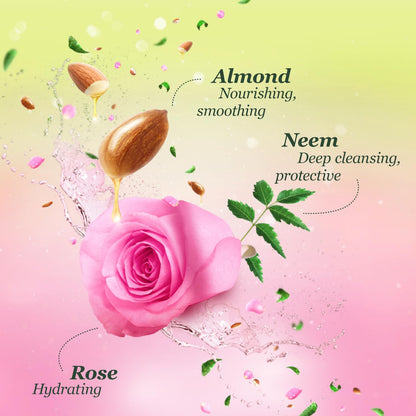 Margo Neem Naturals Soap with Goodness of 1000 Neem Leaves (100gm X Pack of 5) | Enriched With Almond Oil & Rose | Soap for Clear & Radiant Skin [100GM X 5]