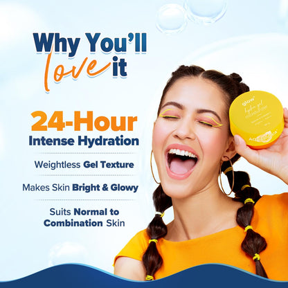 Aqualogica Glow+ Hydra Gel Moisturizer with Vitamin C & Papaya - 100 g|24-Hour Intense Hydration|Weightless Water-Like Gel Texture|Non Sticky & Quick Absorbing for Glowing Skin