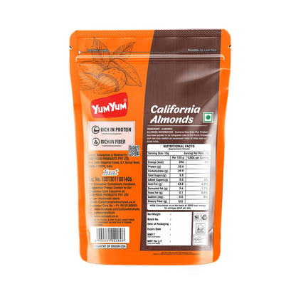 Yum Yum California Almonds/Badam Whole, 1Kg, Real Nuts, High in Fiber, Badam Giri, Rich in Protein, Magnesium, Phosphorus and Dietary Fibre, Dry Fruits