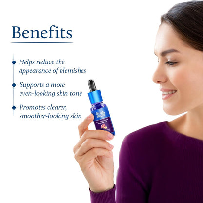 Blue Nectar Plum Face Serum for Acne Prone Skin and Acne Marks | Oil Free Anti Acne Serum for Oily Skin | Pore Minimizing Formula With Plant Based Vitamin C (8 Herbs, 30ml)