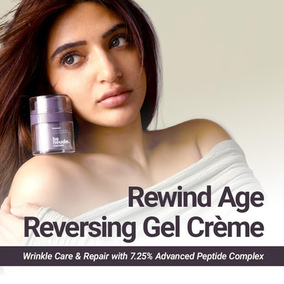 Rewind Age Reversing Gel Creme with 7.25% Advanced Peptide Complex for Wrinkle Reduction Fine Lines Smoother Firmer Skin with Vitamin C and Mandelic Acid Lightweight Anti Ageing Moisturizer for All Skin Types