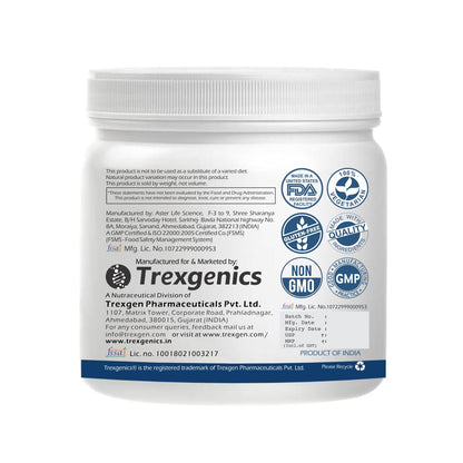 Trexgenics POTASSIUM BICARBONATE Pure Powder Pharmaceutical Grade Electrolyte Balance, Nerve & Muscle Health (250 gram / 8.81 OZ)