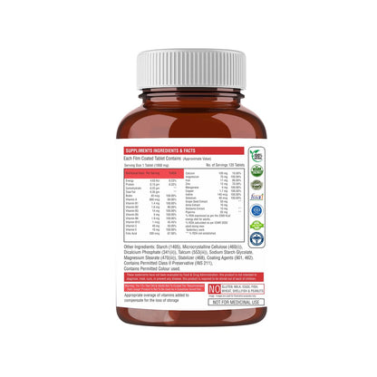 Supplement bottle with label on a white background