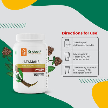 KRISHNA'S HERBAL & AYURVEDA Jatamansi(Nardostachys Jatamansi)Powder-100 G|Promotes Hair Growth|Supporting Hormonal Health&Natural Stress Relief