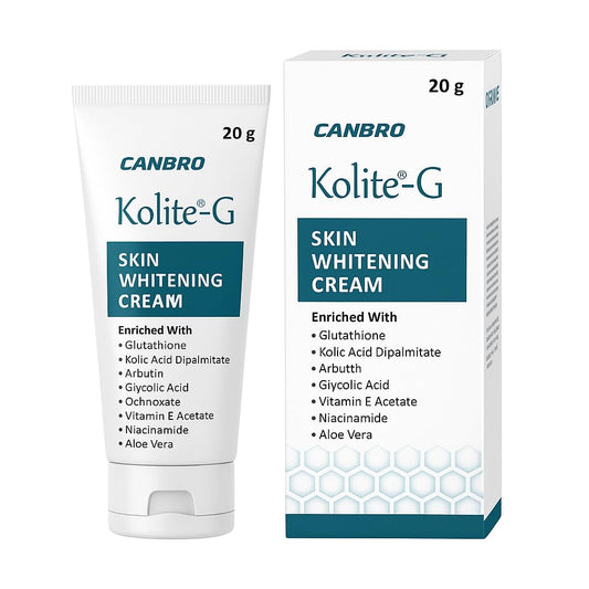 Kolite-G Skin Whitening Cream 20g | Enriched with Glutathione, Kojic Acid, Arbutin, Niacinamide & Aloe Vera | Brightening, Tan Removal & Even Skin Tone Face Cream by CANBRO