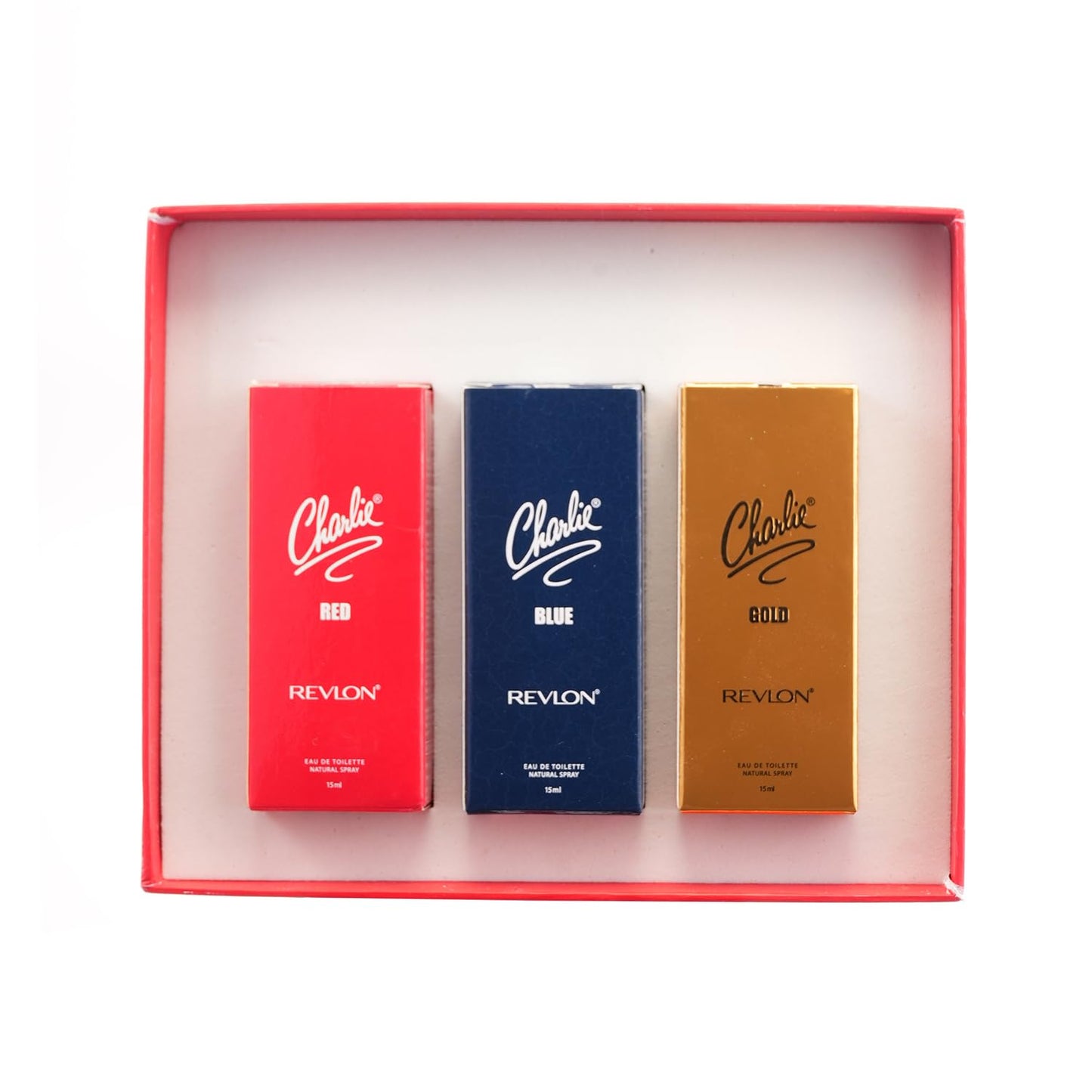 Revlon Charlie Gold EDT,Charlie Red EDT,Charlie Blue EDT Premium Long Lasting EDP Perfume |Parfum Gift Set 3 x 15 ml