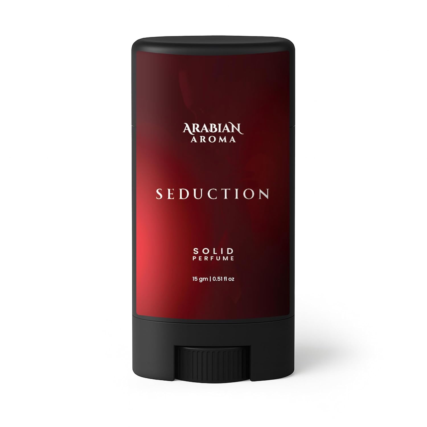Solid perfume stick by Arabian Aroma on a white background