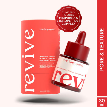 Revive Face Serum | 12% Niacinamide, Azelaic Acid & Ceramides | Refine Pore, Clear & Smooth Skin Tone | For Oily, Sensitive & Dry Skin | Men & Women | Clinically Patented Actives | 30 Ml