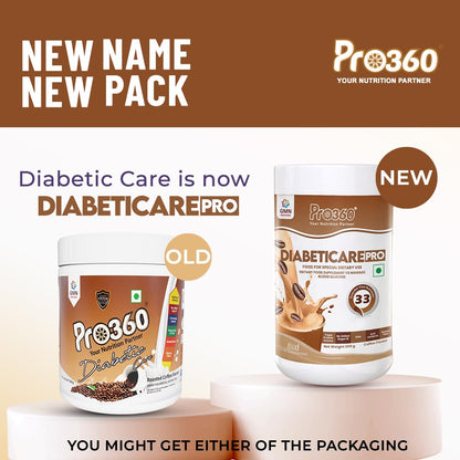 Pro360 Diabeticare Pro Protein Powder for Diabetic Nutrition Supplement for Diabetes Care Helps in Managing Glucose Levels - Zero Added Sugar - Coffee Flavour 200gm