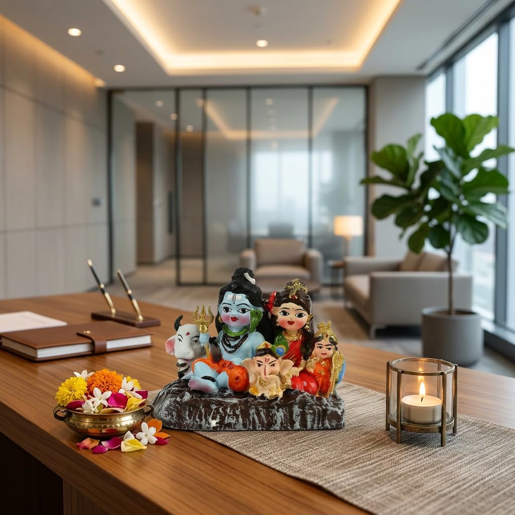 Shiv Parivar Idol for Home Decor | Shiva Family Murti for Puja Room, Temple Decoration, Spiritual Gift & Vastu Showpiece