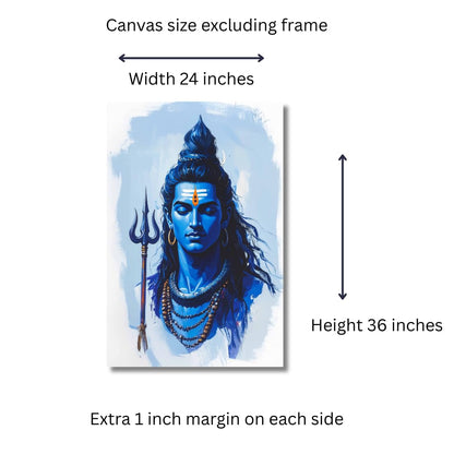 Lord Shiva Canvas Wall Painting | Rolled canvas painting | Shiva Wall Decor for Living Room