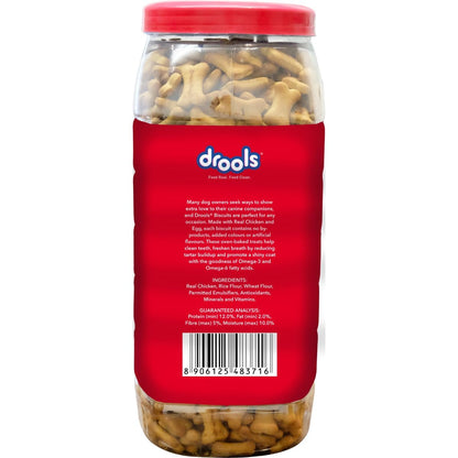 Drools All Life Stages Dog Treat Biscuits 800g Jar | Real Chicken Flavour | All Breed Formula | Promotes Lustrous Skin & Coat | Vitamins & Minerals | Reduces Tartar Build Up