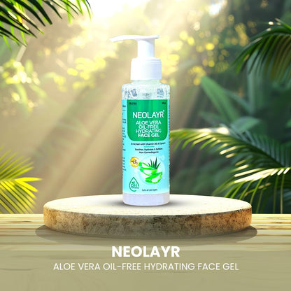 NEOLAYR Aloe Vera Oil-Free Hydrating Face Gel | For Oily and Acne Prone Skin | Vitamin B5 | Aloe Vera Extract | 100 GM | For Men & Women