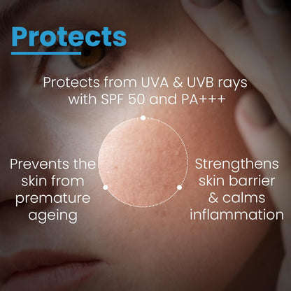 FCL Chemfree Physical Mineral Sunscreen SPF 50 | Sunscreen For Body & Face | Moisturizer For Acne Prone Skin | Sun Screen Protector SPF 50 | Mineral Sunscreen - 50ml