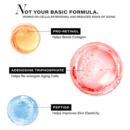 Diagram of skincare ingredients with labels on a white background