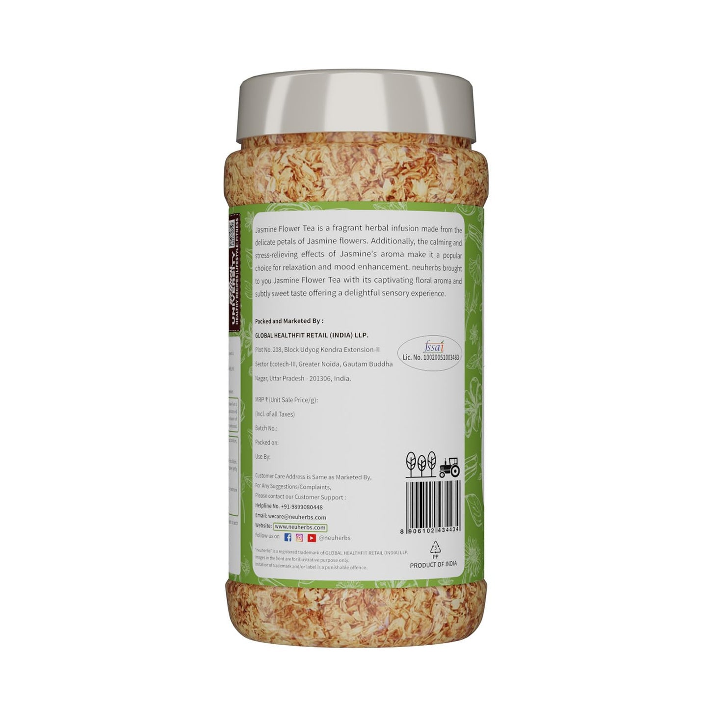 Neuherbs Jasmine Flower Tea 30g (Pack of 1) | Promote Calmness and Relaxation | 100% Clean, Natural & Pure | Rich in Antioxidant | Caffeine Free Tea