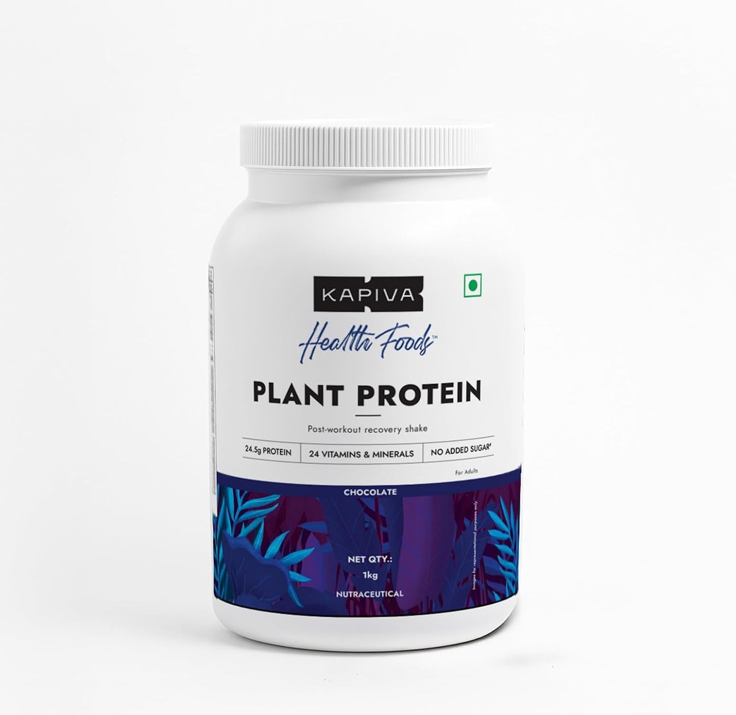 Kapiva Plant Protein | 25g Protein Per Scoop, Chocolate | With Vitamins & Minerals | Pea protein Isolate - 1Kg