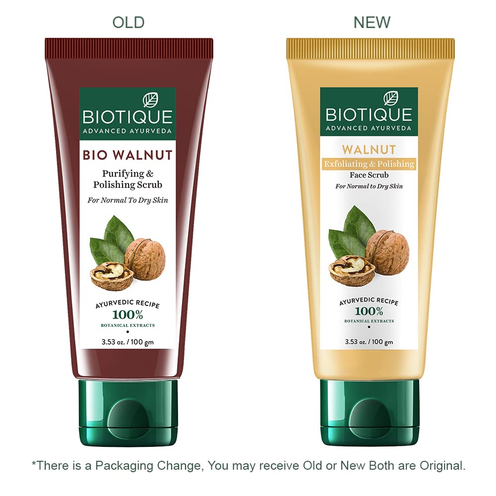 Biotique Walnut Exfoliating & Polishing Face Scrub For Normal to Dry Skin, 100gm